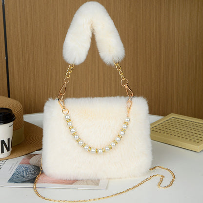 Fashion Plush Bag Chain Crossbody Bag