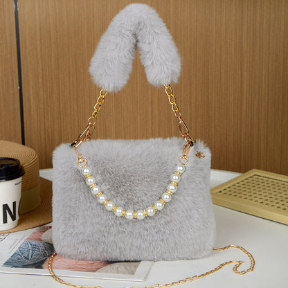 Fashion Plush Bag Chain Crossbody Bag
