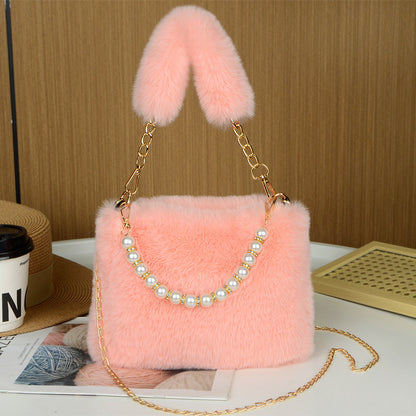 Fashion Plush Bag Chain Crossbody Bag